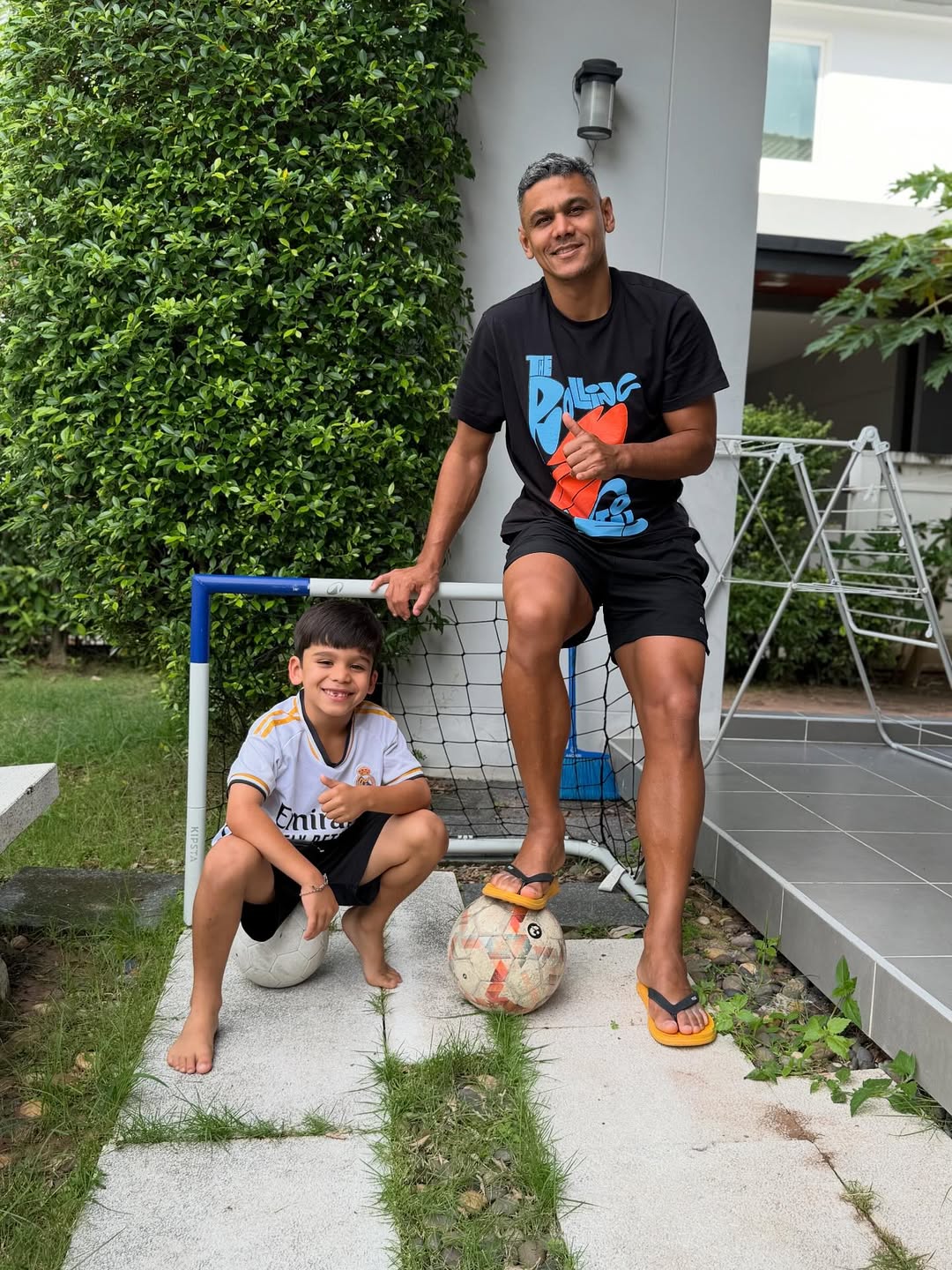 Leandro Assumpção e seu filho Marcelinho